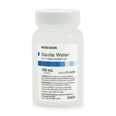 McKesson Sterile Water Irrigation Solution, 100 mL Bottle
