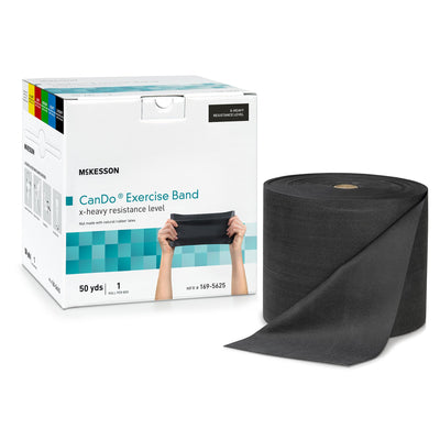McKesson CanDo® Exercise Resistance Band, Black, 5 Inch x 50 Yard, X-Heavy Resistance