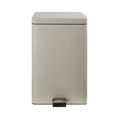 McKesson Trash Can with Plastic Liner, Square, Steel, Step-On, 32 QT, Beige
