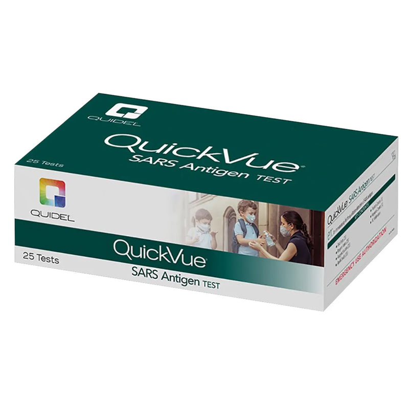 Quidel QuickVue® SARS-CoV-2 COVID-19 Antigen Rapid Test POINT-OF-CARE CLIA WAIVED 195-000, 25 Test Kits/Box