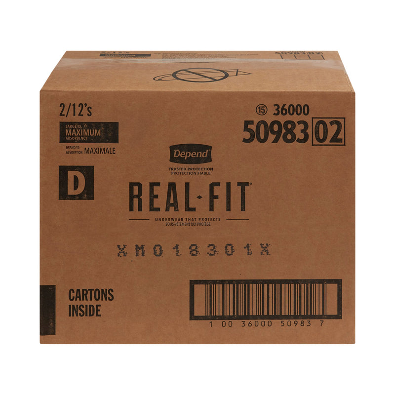 Depend® Real Fit® Maximum Absorbent Underwear, Large / Extra Large