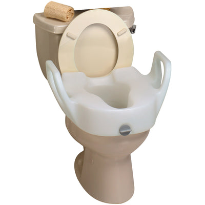 Lock-On Elevated Toilet Seat with Arms