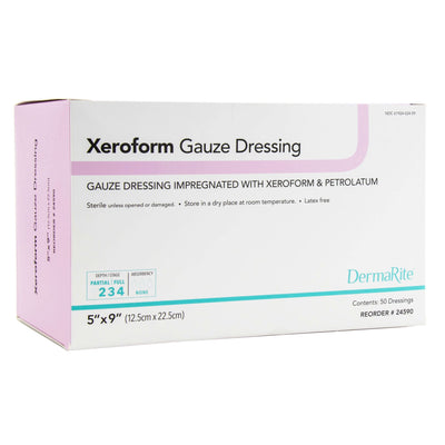 DermaRite Xeroform Impregnated Dressing, 5 x 9 Inch