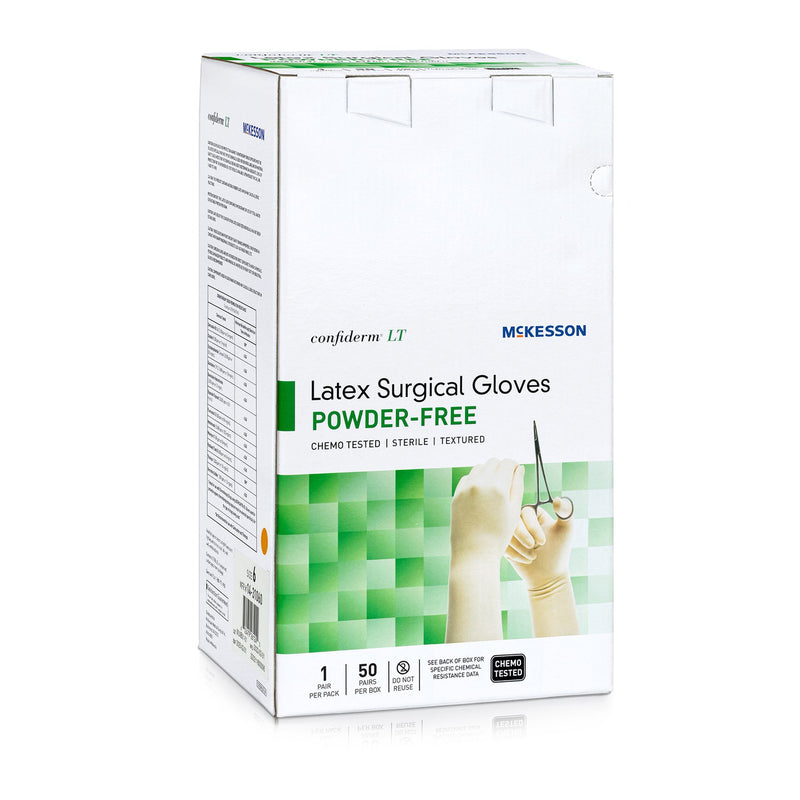 McKesson Confiderm® LT Powder-Free Latex Standard Cuff Length Sterile Textured Chemo Tested Surgical Gloves, Ivory White 1206985 / 1206986 / 1206987 / 1206988 / 1206989 / 1206990 / 1206991