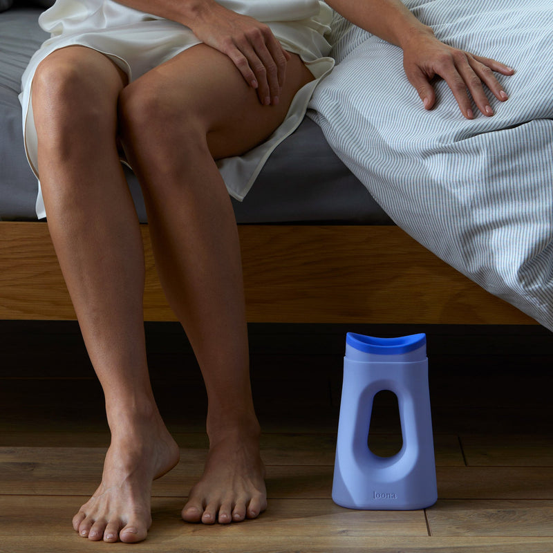 The Loona Female Urinal for Bedside, Travel, Camping, Portable with Lid, Loona Blue 1234486