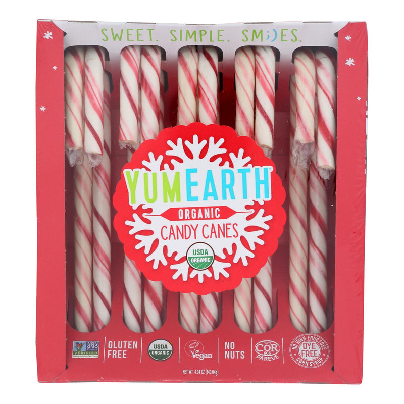 Yumearth - Candy Cane Y Hol 10ct - Case Of 12 - 4.94 Oz