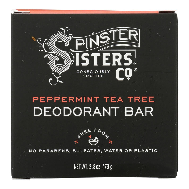 Spinster Sisters Company - Deodorant Bar Peppermint Tea Tree - 1 Each-2.8 Ounces