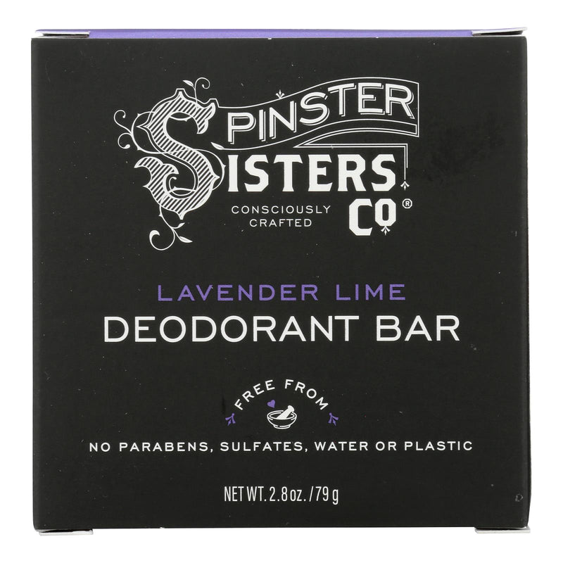 Spinster Sisters Company - Deodorant Bar Lavender Lime - 1 Each-2.8 Ounces