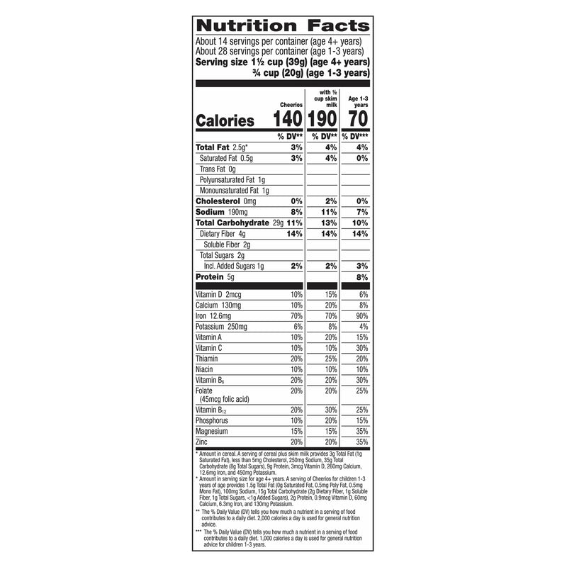 General Mills - Cereal Cheerios Giant Size - Case Of 10-20 Oz