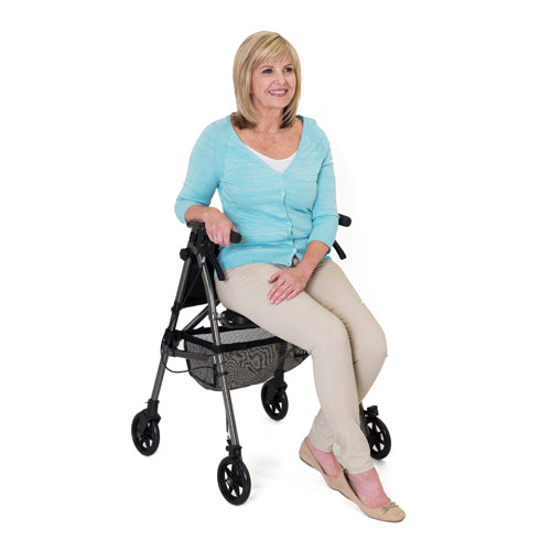 Ez Fold-n-go Rollator - Black Walnut  Heavy Duty