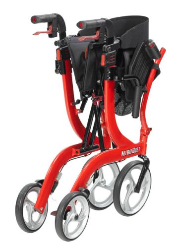 Nitro Duet Rollator And Transport Wheelchair  Red