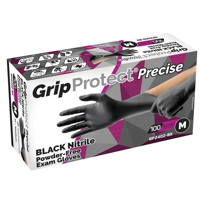 1000/Case BMC GripProtect® Precise Black Nitrile Powder-Free Exam Gloves