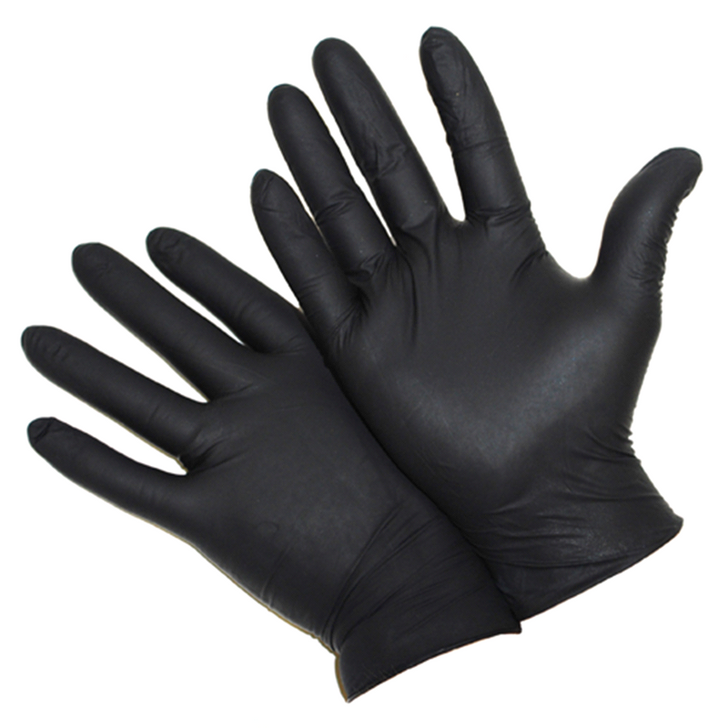 Box of Nitrile Exam Gloves, Powder Free, Latex Free (Black), 100/Box