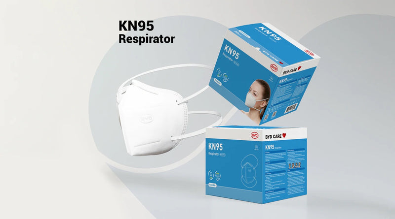 BYD CARE KN95 Respirator Face Mask (White)