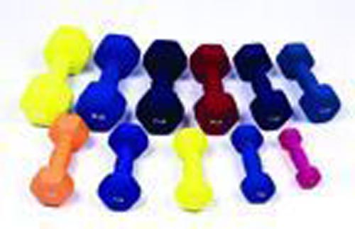 Dumbell Weight Color Vinyl Coated 2 Lb