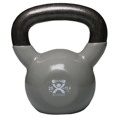 Kettlebell Vinyl Coated Weight Silver  25lb  11  Diameter