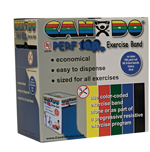 Cando No-Latex Exercise Band Yellow X-Light 100yd Disp Box