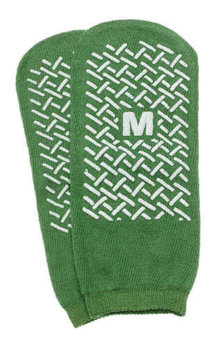 Slipper Socks; Med Green Pair Men&