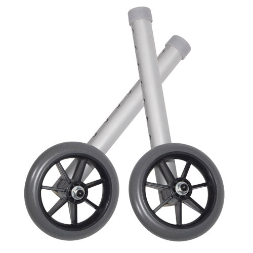 Walker Wheels 5  Fixed With Rear Glide Caps (pair)