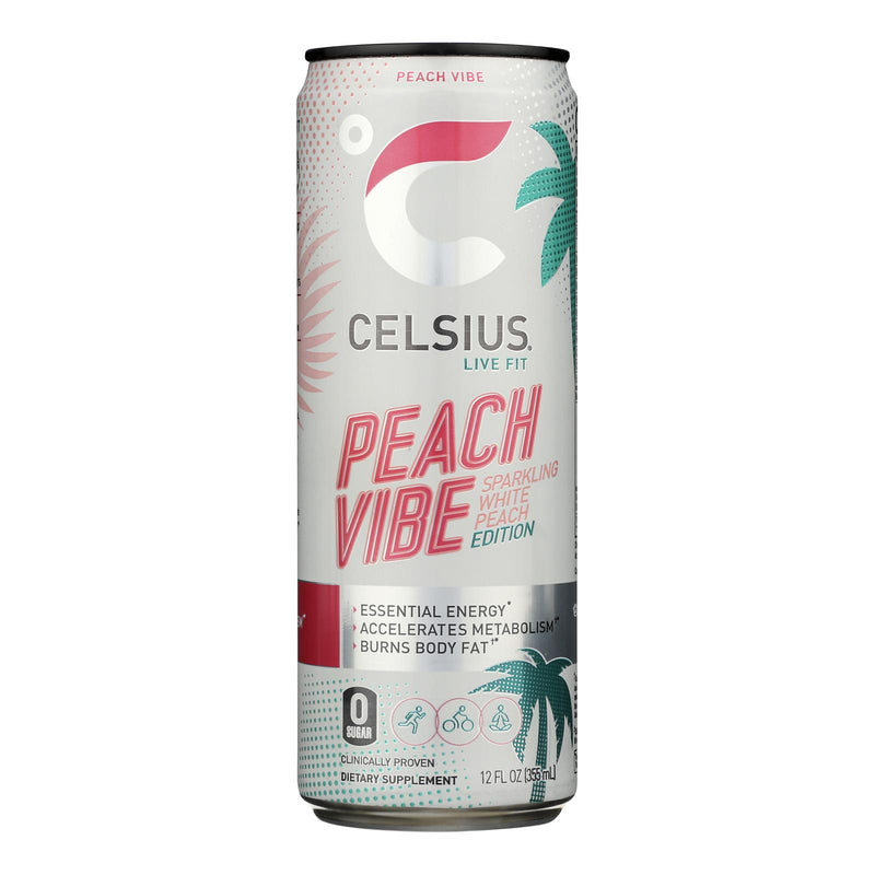 Celsius - Drink Sparkling Peach Vibe - Case Of 12-12 Fz