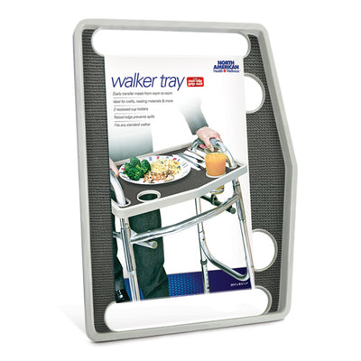 Walker Tray w/ Grip Mat  Gray