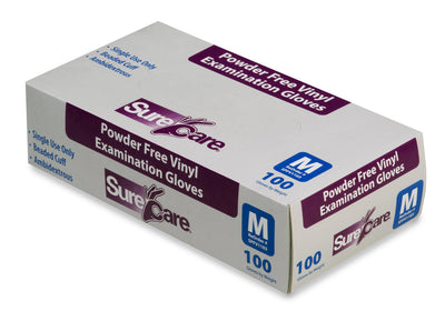SureCare Powder Free Vinyl Exam Gloves