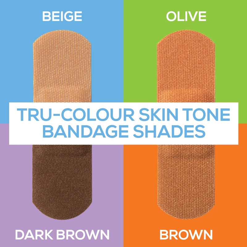 Adhesive Strip Tru-Colour® 1 X 3 Inch Fabric Rectangle Beige / Olive / Brown / Dark Brown Sterile 1182933