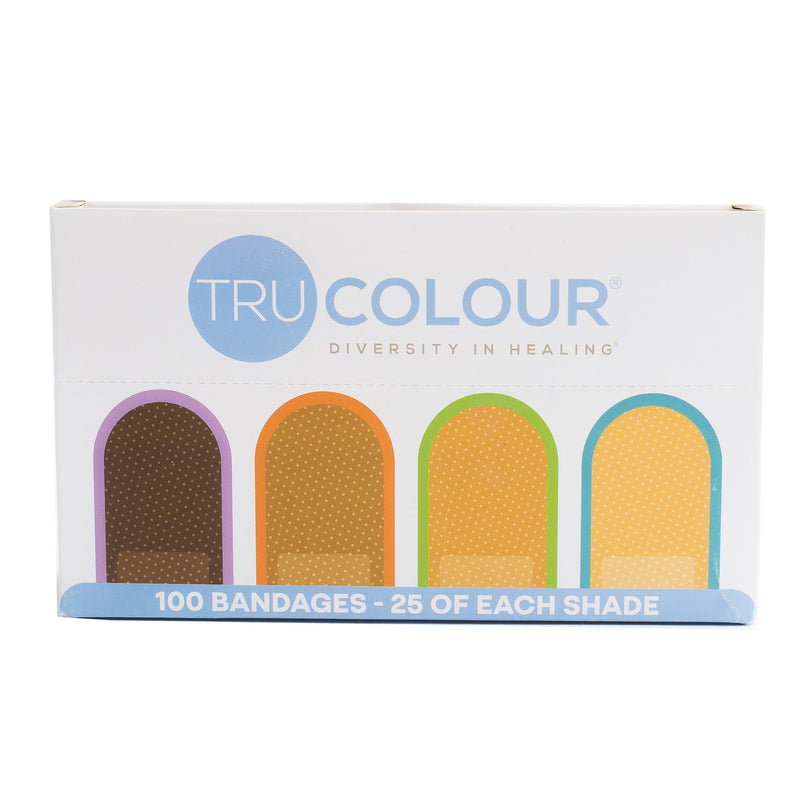 Adhesive Strip Tru-Colour® 1 X 3 Inch Fabric Rectangle Beige / Olive / Brown / Dark Brown Sterile 1182933