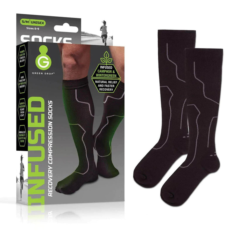 Green Drop Unisex Compression Socks Medical-Grade Infused Support 1215710