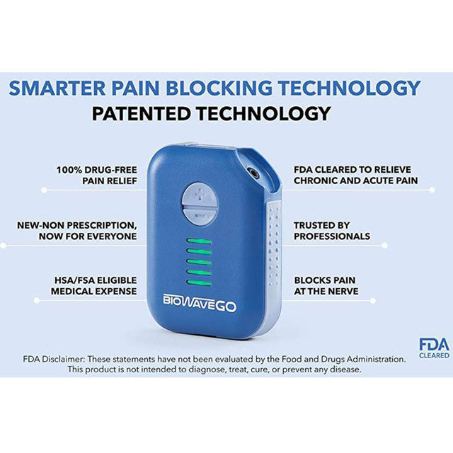 BioWaveGO Pain Relief Device for Back, Hip, Shoulder - Nerve Stimulator 1216359