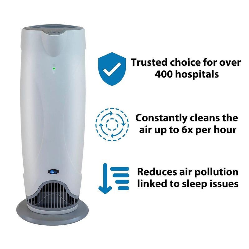 Vystar RxAir® Air Purifier for Large Rooms, Filterless UV Purification – Covers 800 Square Feet, 32x12.5x9.5 Inches, 120 Volt UltraViolet Light