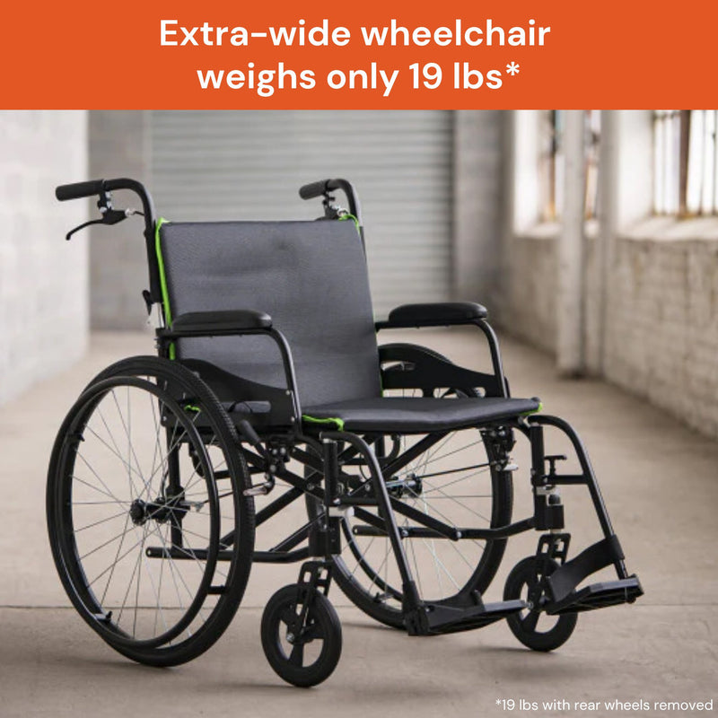 Feather™ Mobility Aluminum Lightweight Wheelchair with Swing-Away Footrest, 350 lbs. Weight Capacity 1224573
