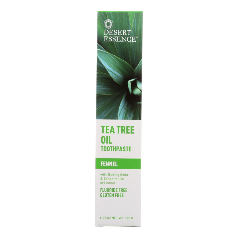 Desert Essence - Natural Tea Tree Oil Toothpaste Fennel - 6.4 Oz