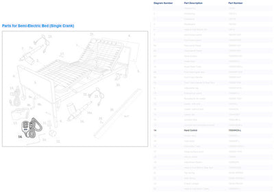 Hand Control for #1802B Semi Elec Bed  Quick Release