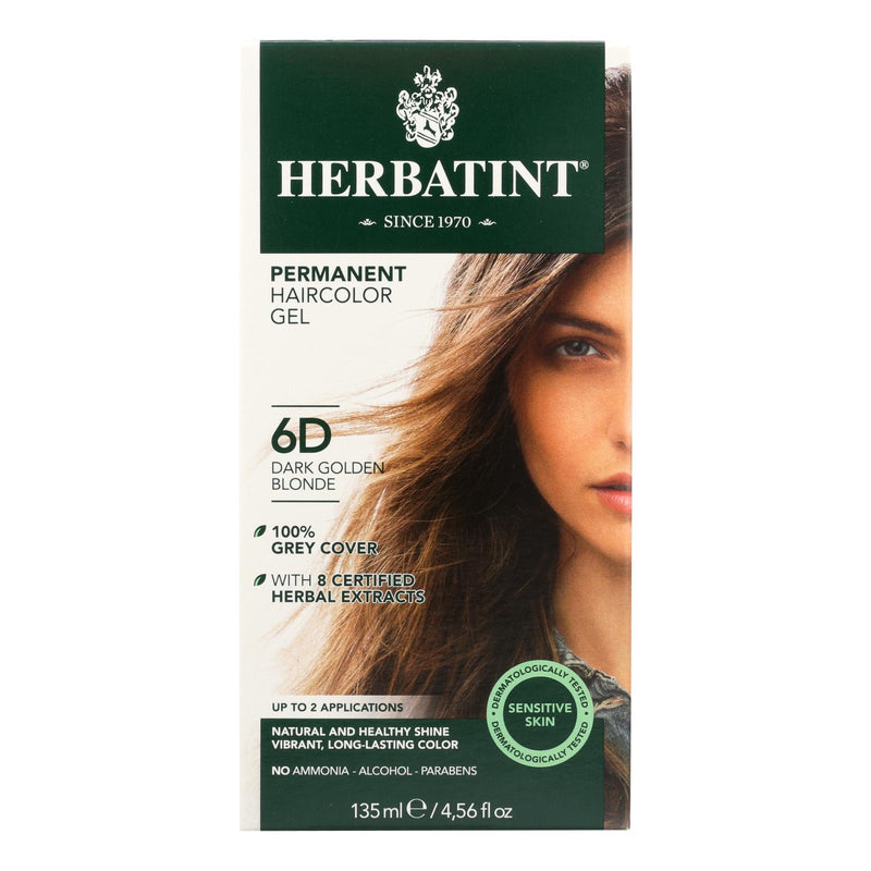 Herbatint Permanent Herbal Haircolour Gel 6d Dark Golden Blonde - 135 Ml