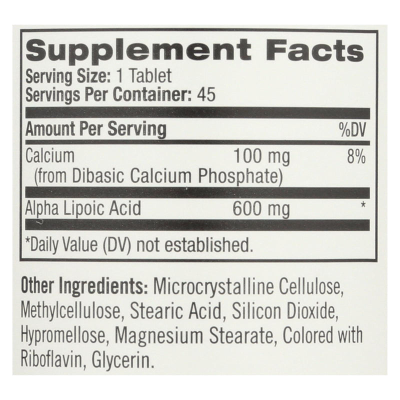 Natrol Alpha Lipoic Acid Time Release - 600 Mg - 45 Tablets