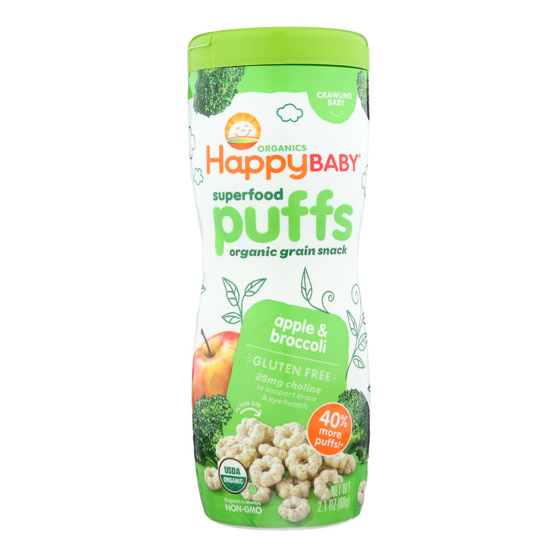 Happy Baby Organic Puffs Apple - 2.1 Oz - Case Of 6