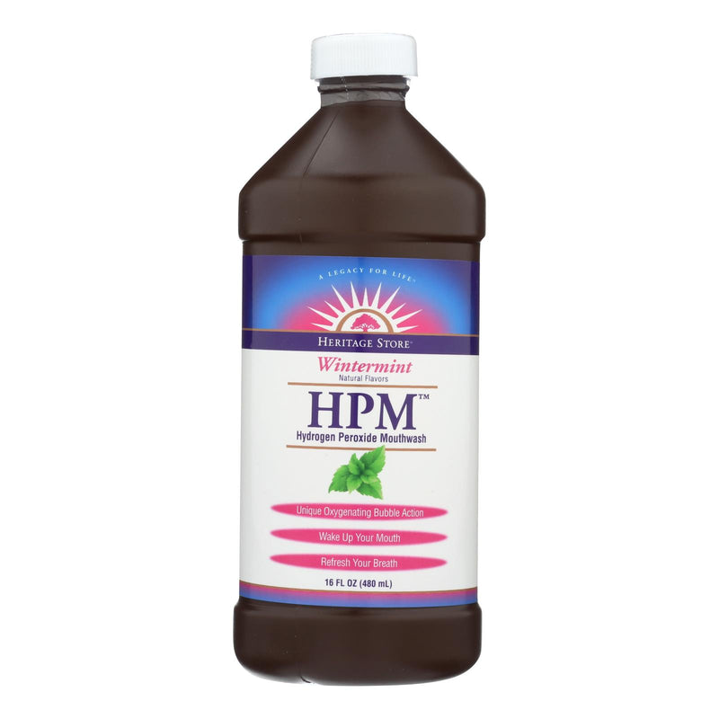 Heritage Products Hpm Hydrogen Peroxide Mouthwash Wintermint - 16 Fl Oz