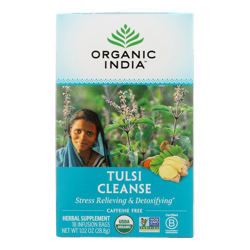 Organic India Organic Tulsi Wellness Tea - Cleanse - 18 Tea Bags - Case Of 10