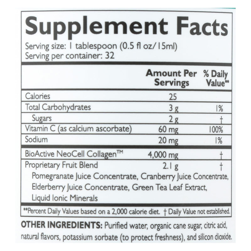 Neocell Laboratories Collagen Plus Vitamin C - Pomegranate Liquid - 16 Oz