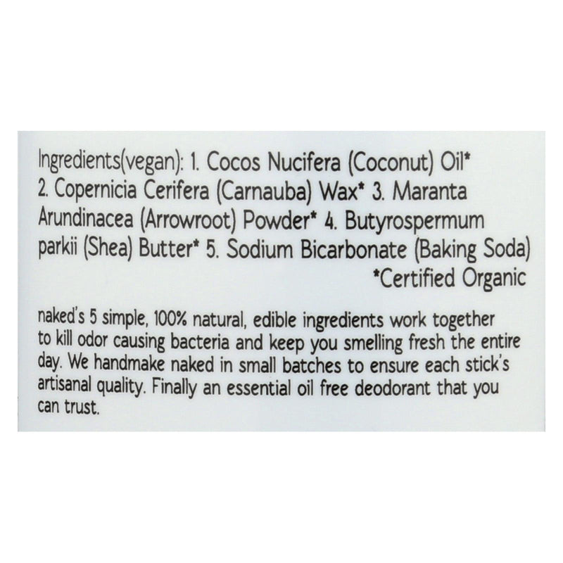North Coast Organics Deodorant - Naked Sensitive Skin - 1 Each - 2.5 Oz.