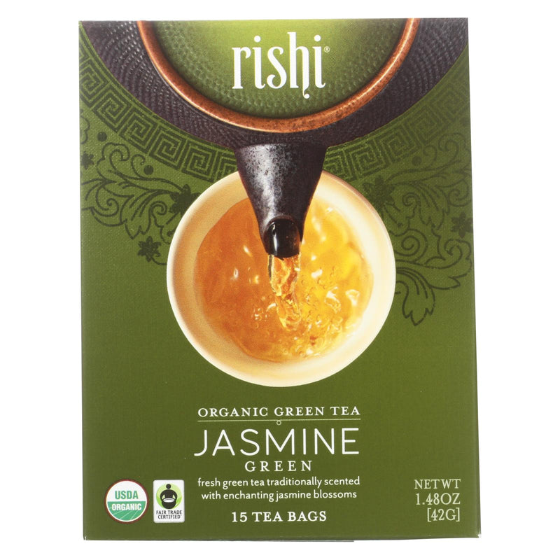 Rishi Organic Green Tea - Jasmine - Case Of 6 - 15 Bags