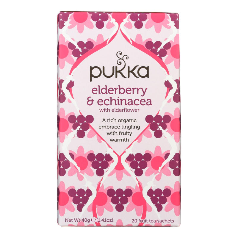 Pukka Herbal Teas Tea - Organic - Elderberry And Echinacea - 20 Bags - Case Of 6