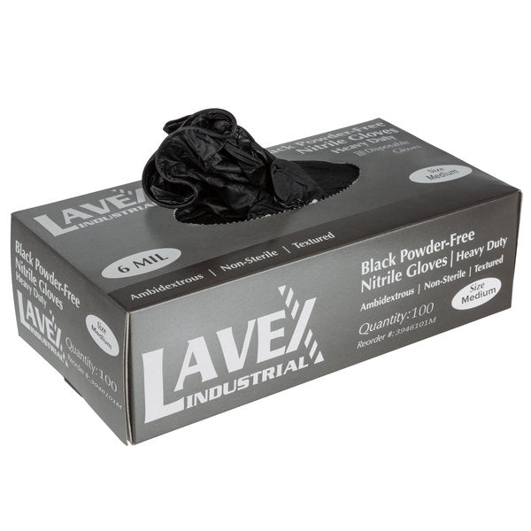 Lavex Industrial Nitrile 6 Mil Thick Heavy-Duty Powder-Free Textured Gloves