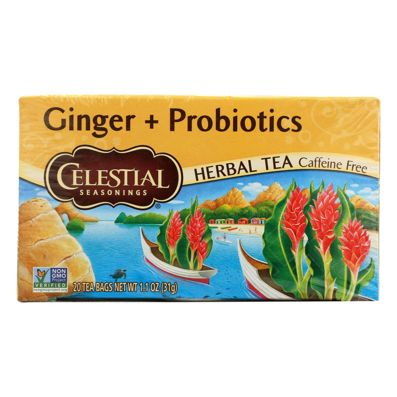 Celestial Seasonings - Tea - Ginger And Probiotics - Case Of 6 - 20 Bags