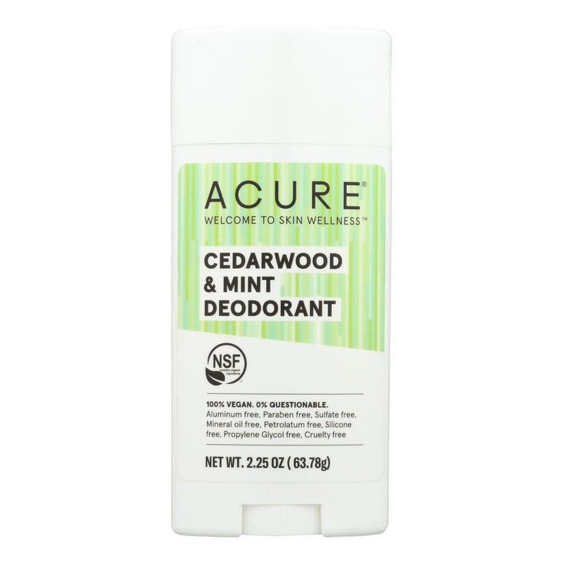 Acure - Deodorant - Cedarwood And Mint - 2.25 Oz