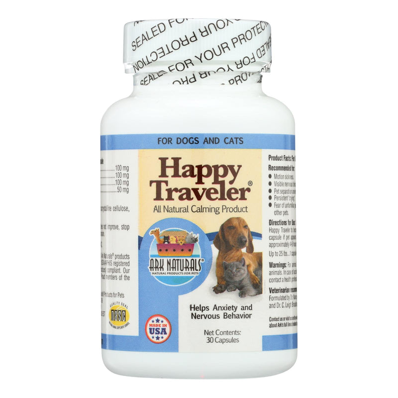 Ark Naturals Happy Traveler For Dogs And Cats - 30 Capsules