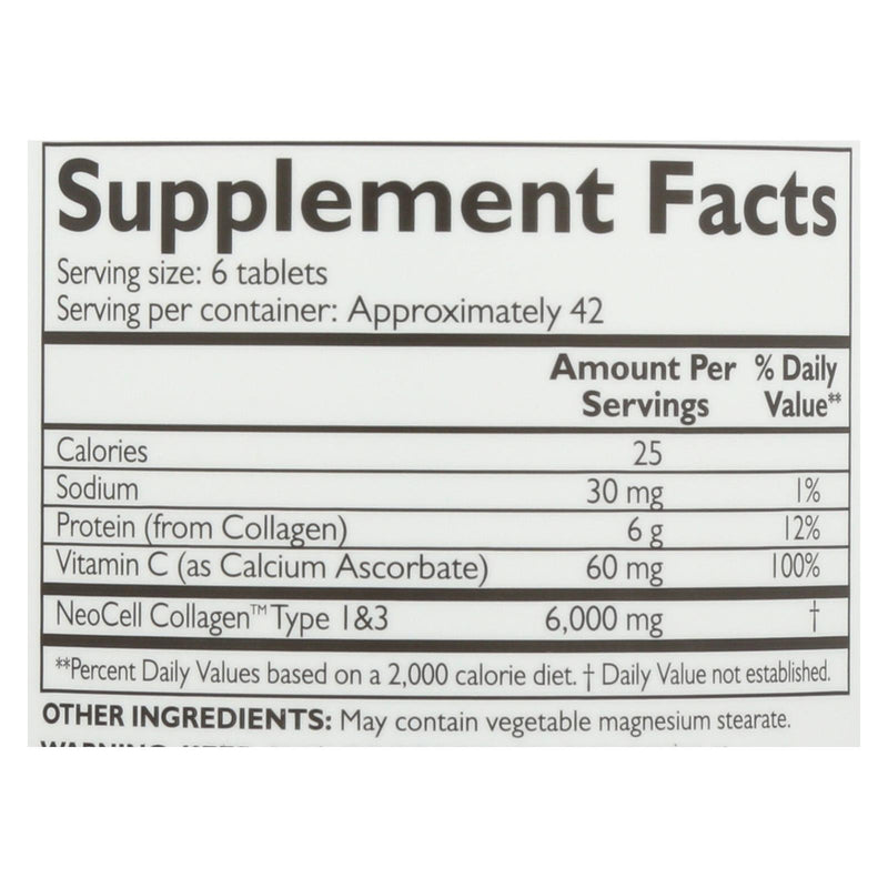 Neocell Super Collagen Plus C Type 1 And 3 - 6000 Mg - 250 Tablets