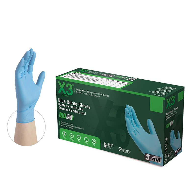 Blue Nitrile Industrial Latex Free Disposable Gloves