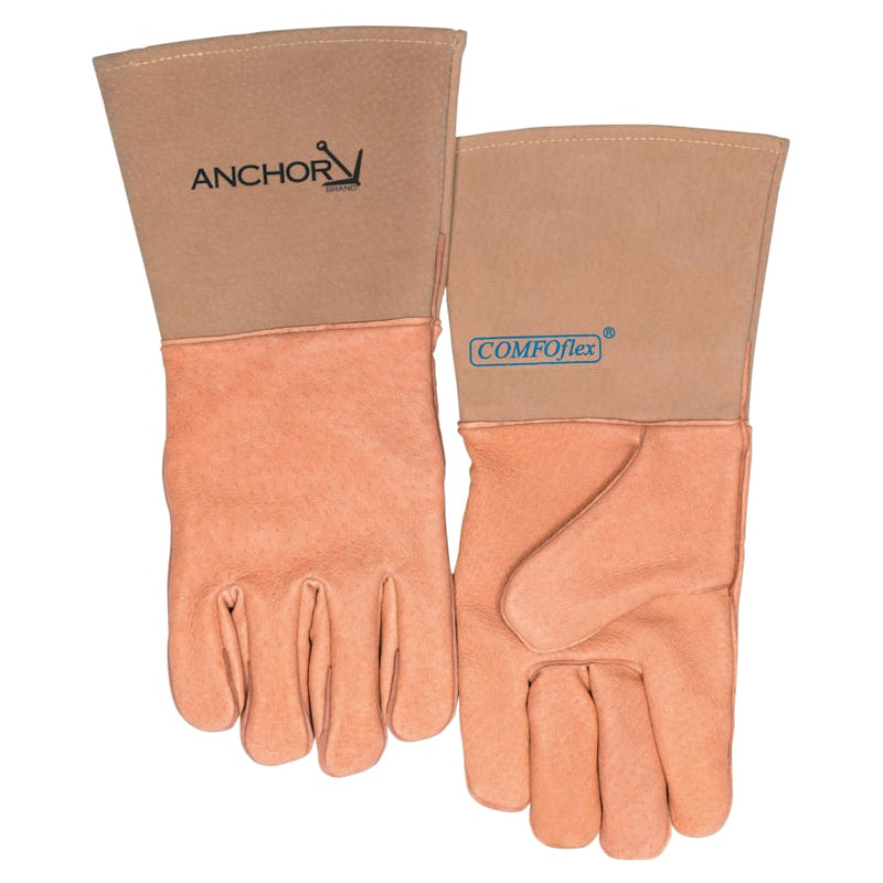 Specialty Welding Gloves, Top Grain Pigskin, Large, Gold
